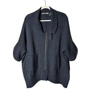 Soft Surroundings Women Oversized Sweater Full Zip XL Petite Indie Scandi Chunky
